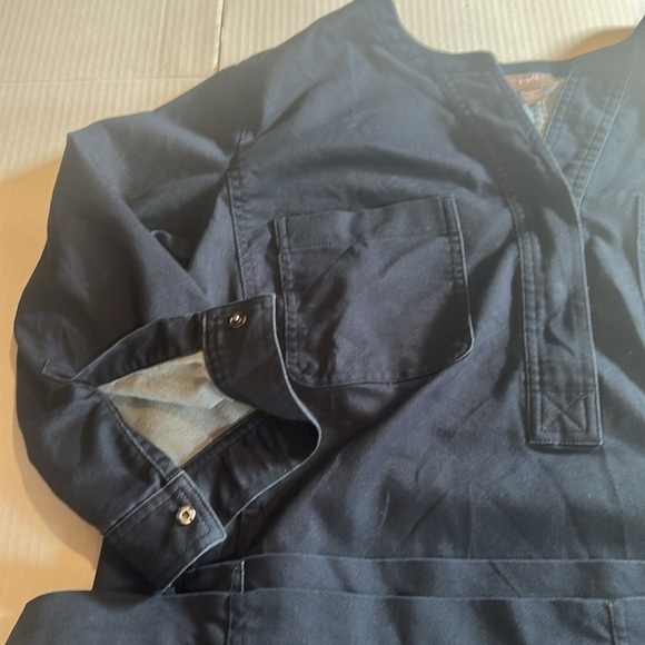 J Jill stretch dark blue quarter stretch Sleeve Dress snap buttons pockets - Picture 9 of 13